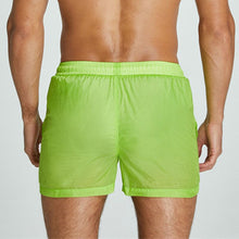 Load image into Gallery viewer, Tulum Transparent Swimwear Sheer Swimming Shorts Men - Key Lime