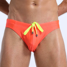 Load image into Gallery viewer, The "Cocktail" Neon Camp Brief Speedos with special drawstring coral screamer- MaverickSwim