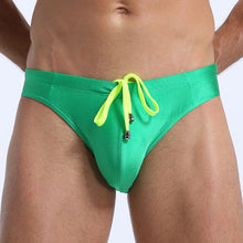 Load image into Gallery viewer, The "Cocktail" Neon Camp Brief Speedos with special drawstring pure white - MaverickSwim