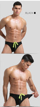 Load image into Gallery viewer, The "Cocktail" Neon Camp Brief Speedos with special drawstring midnight black - MaverickSwim