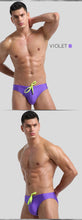 Load image into Gallery viewer, The "Cocktail" Neon Camp Brief Speedos with special drawstring regal purple- MaverickSwim