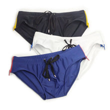 Load image into Gallery viewer, Zipp It! Men's speedo briefs with zipper on side swim trunks multicolor