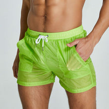 Load image into Gallery viewer, Tulum Transparent Swimwear Sheer Swimming Shorts Men - Key Lime