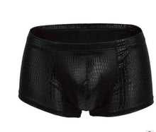Load image into Gallery viewer, Sheen Holographic Swimsuit Hipster Trunks for men metallic black
