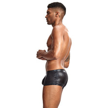 Load image into Gallery viewer, Sheen Holographic Swimsuit Hipster Trunks for men metallic black